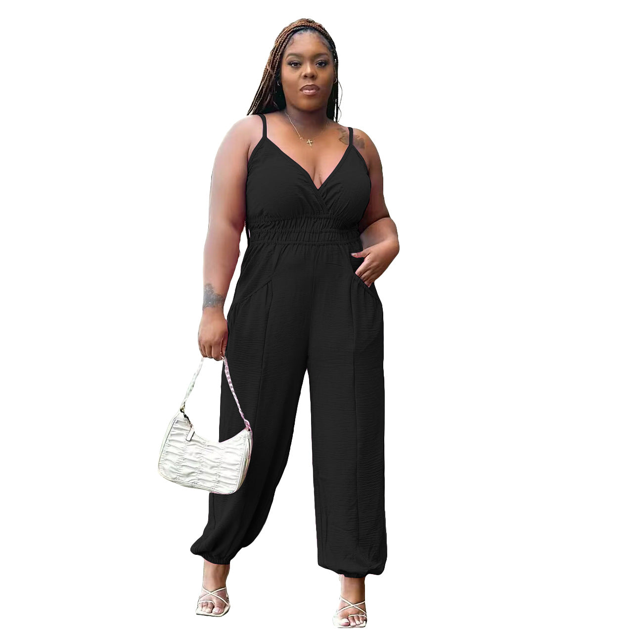 Women's Slip Plus Size Linen Jumpsuit