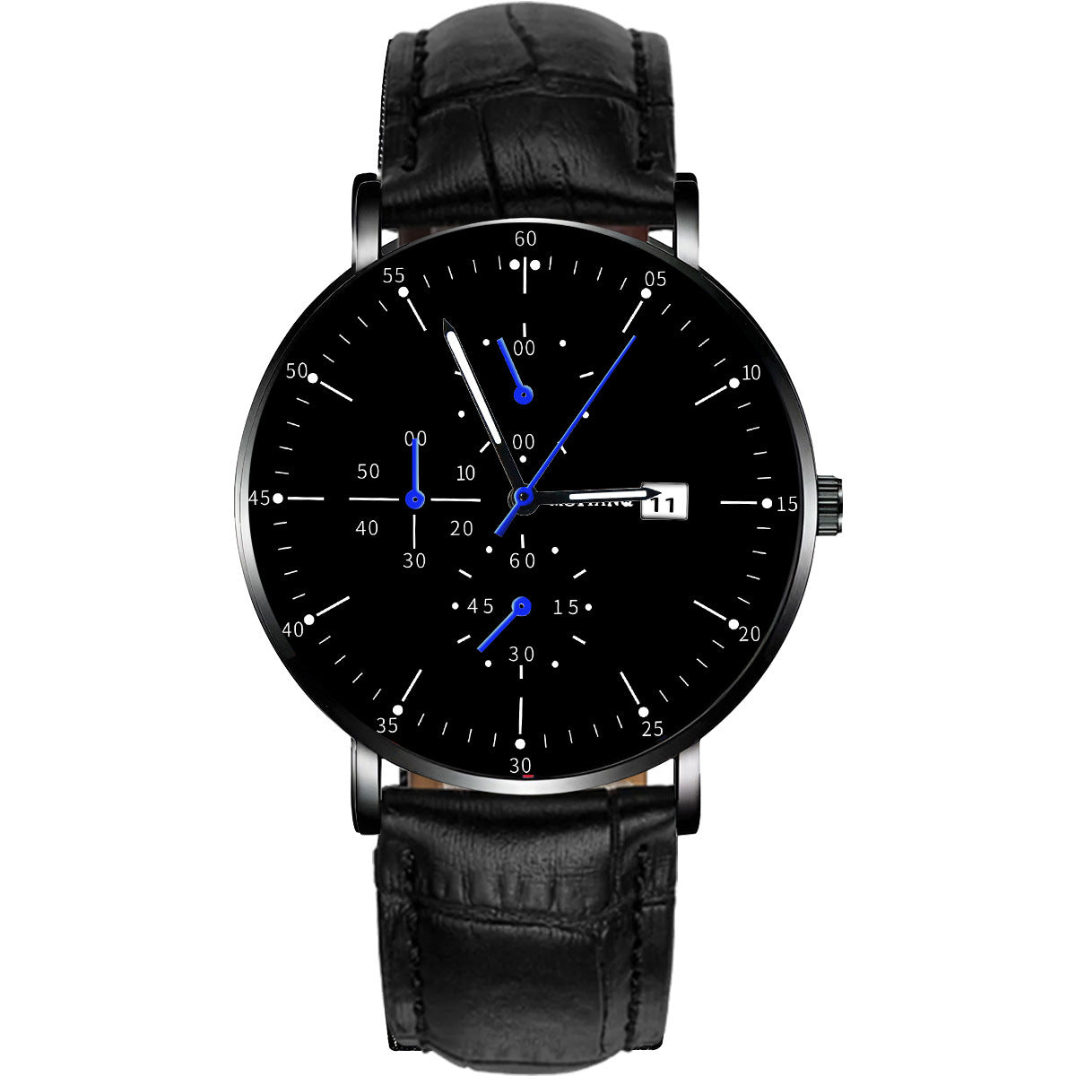 Black Ultra-thin Men's Steel Strap Watch