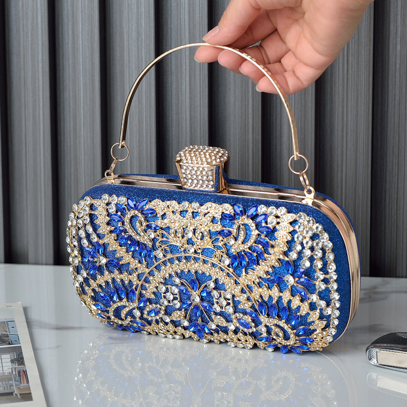 Bolso de hombro tipo clutch con diamantes informal a la moda para mujer