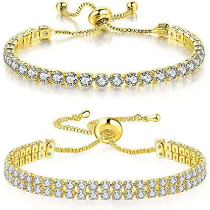 Bracelet White Suit Zircon Tennis Pull