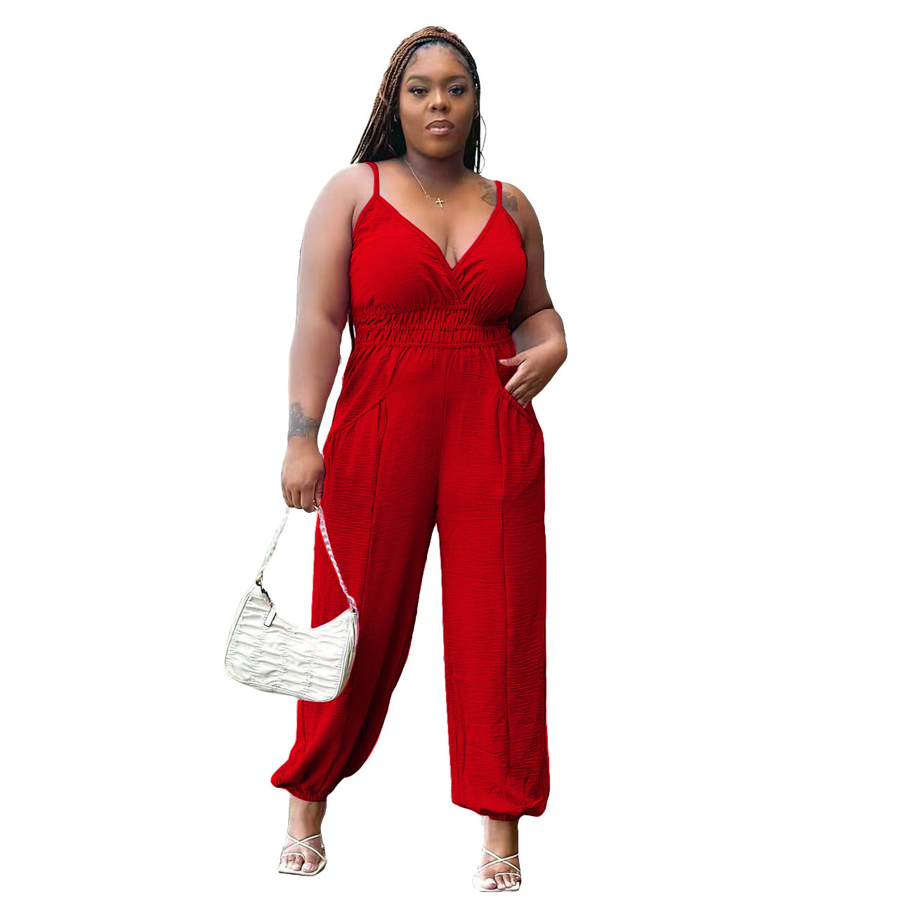 Women's Slip Plus Size Linen Jumpsuit