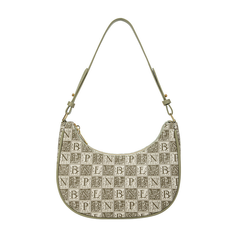 Bolso de hombro de jacquard con alfabeto retro de Niche