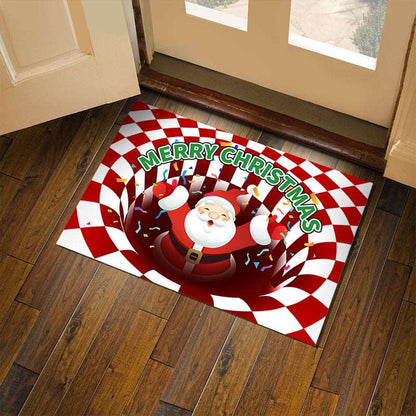 3D Plaid Floor Mat Halloween Clown Door Mat Sewer