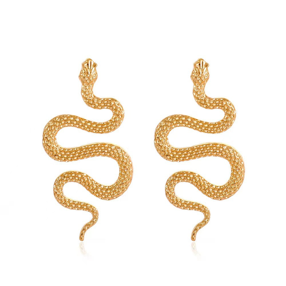 Three-dimensional Snake Earrings