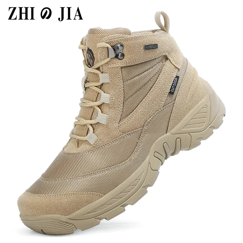 Men's Boot Combat Mens Ankle Boot Tactical Boot Male Shoes Work Safety Shoes Motocycle Boots Outdoor Hiking Shoes