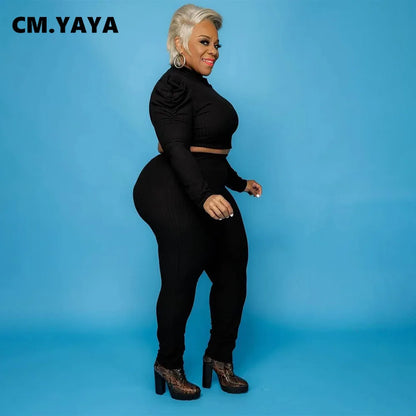 CM.YAYA Ribbed Two Piece Set