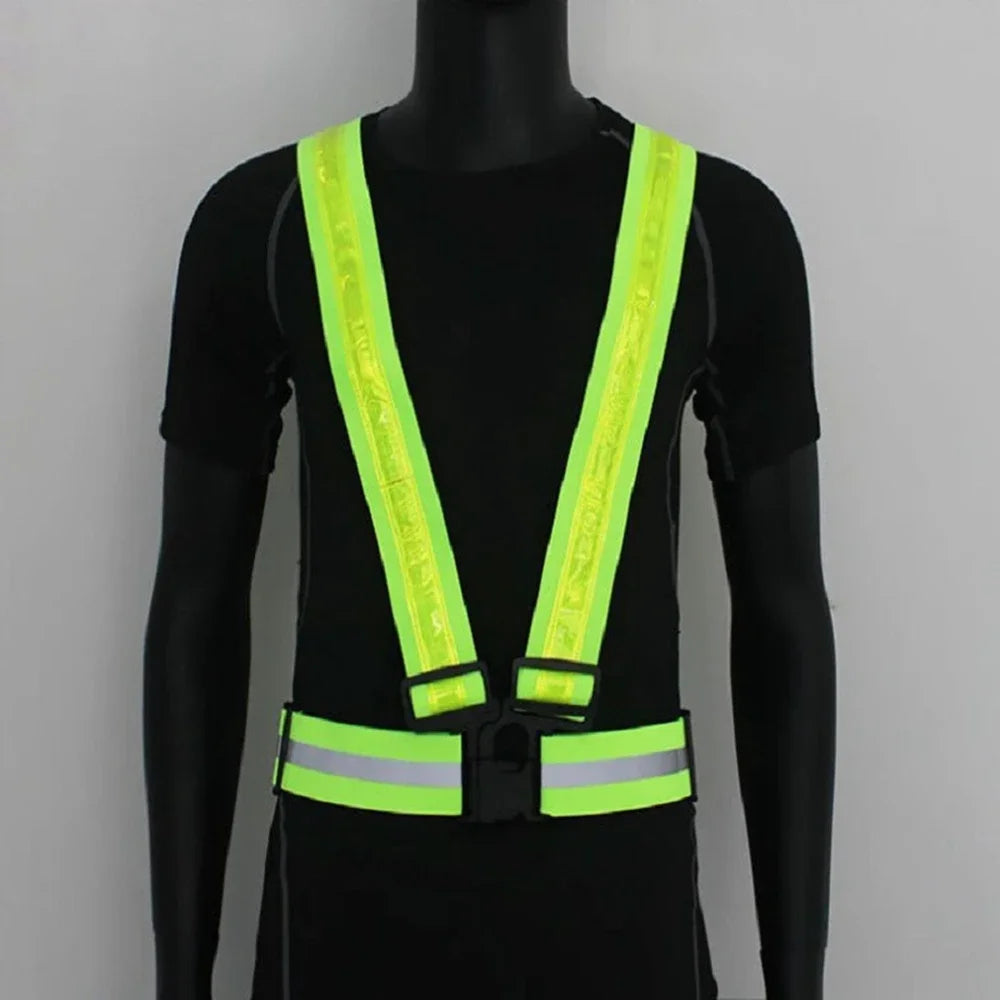 High Visibility Reflection Vest Cycling Vest Reflective Safety Belt With LED Light Night Running Cycling Walking Jogging Vests