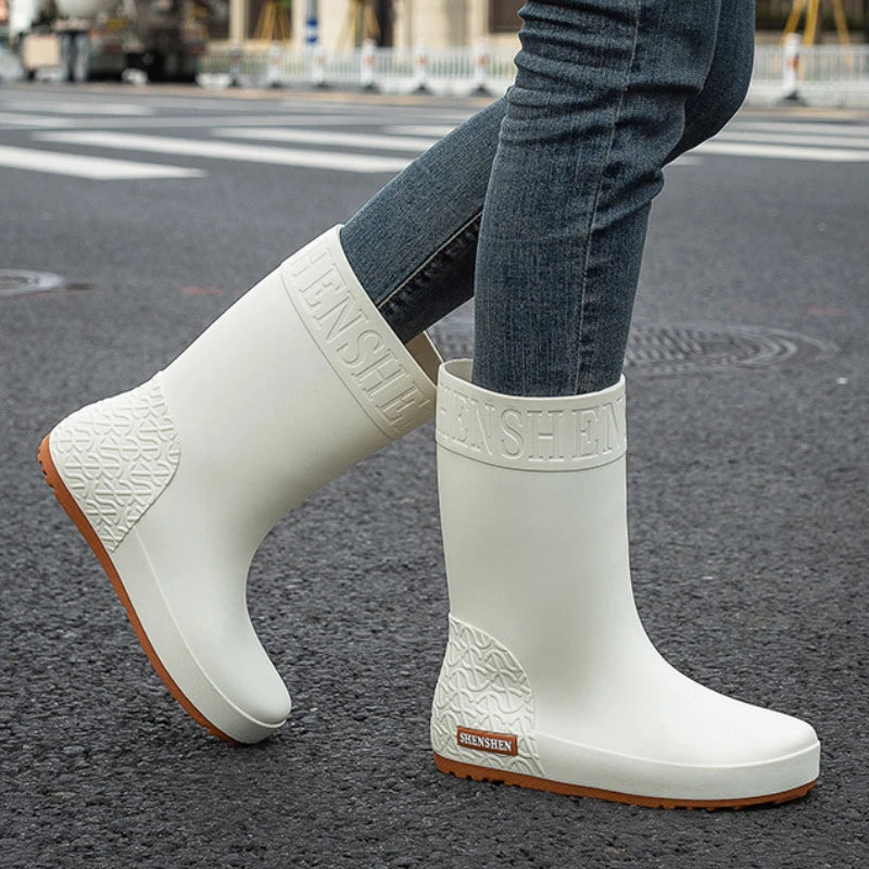 Mid Calf Rubber Boots Non Slip Shoes Kitchen