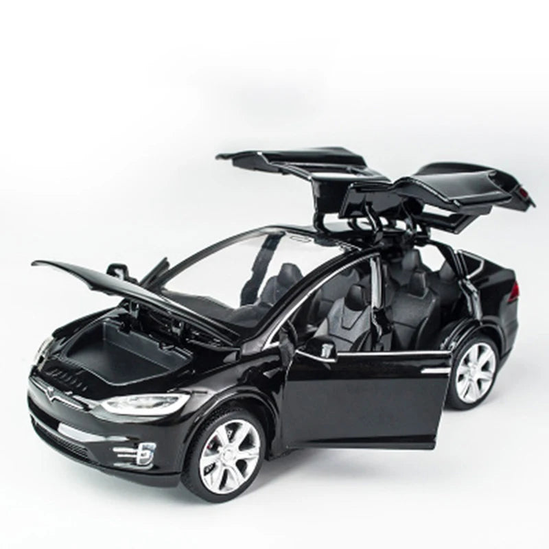 Tesla Model X90 High Simulation Metal Model Acousto-optic