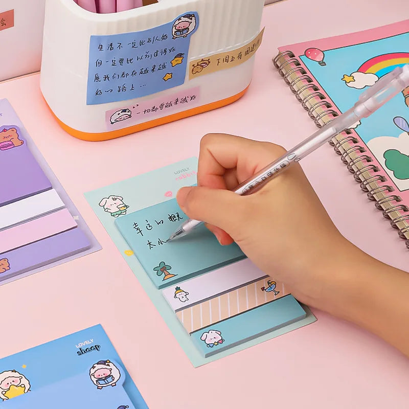 Kawaii Ins Girly Animals Index Memo Pad N Times Sticky Notes To Do List Planner Sticker Cute Stationery