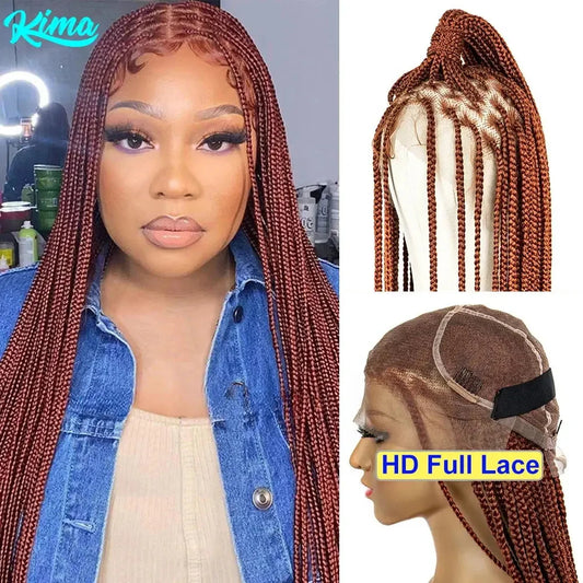 Synthetic Transparent HD Full Lace Braided Wigs