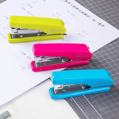 Deli Colorful Mini Stapler NO.10 Metal Effortless Fashion Staplers With Portable Compact Kawaii Stationery Shool Office Supplies