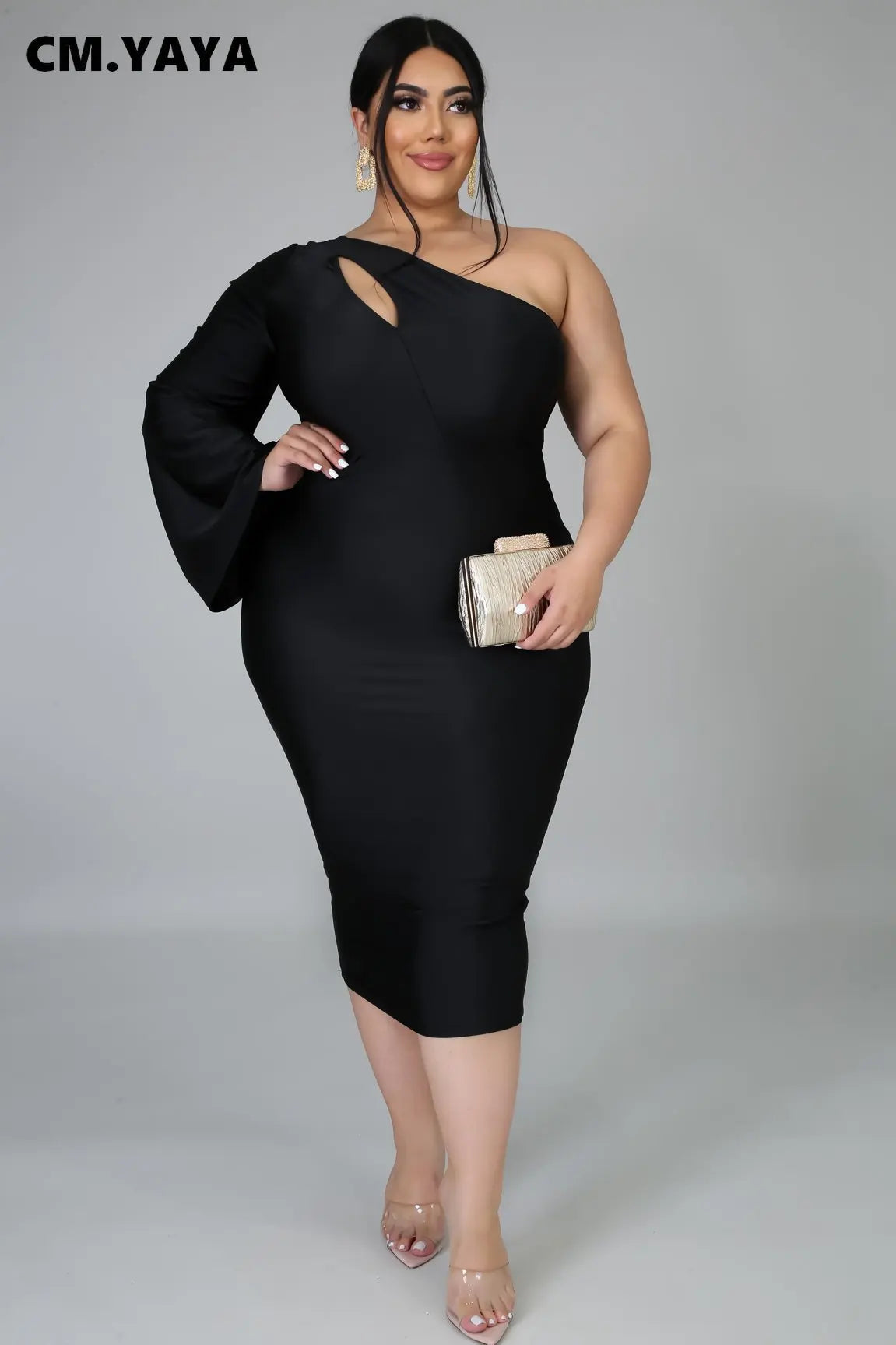 CM.YAYA Autumn Bodycon Midi Pencil Dress