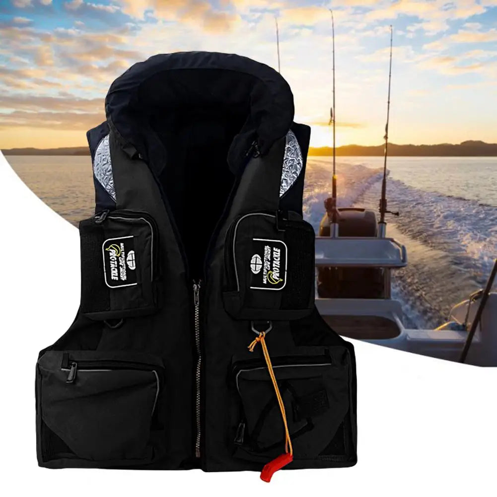 Life Vest Multi-pocket Detachable Large Buoyancy Water Assist Adults Sea Fishing Water Sports Safety Life Jacket for Fishing