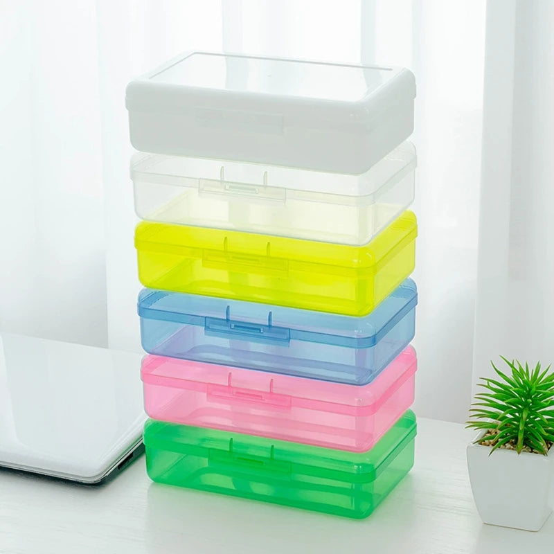 Transparent Pencil Case Plastic Pencil Box Crayon Pen Storage Box Marker Pen Case Stackable Office Supplies Box Pencil Case