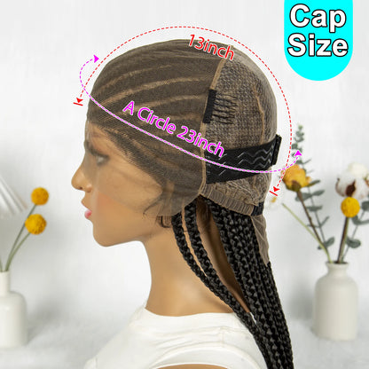 KIMA Synthetic Cornrow Box Braided Wig Full Lace Wigs Stitch Braids with Baby Hair for Black Women