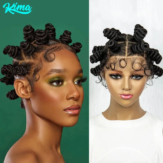 Bantu knots Synthetic Full Lace