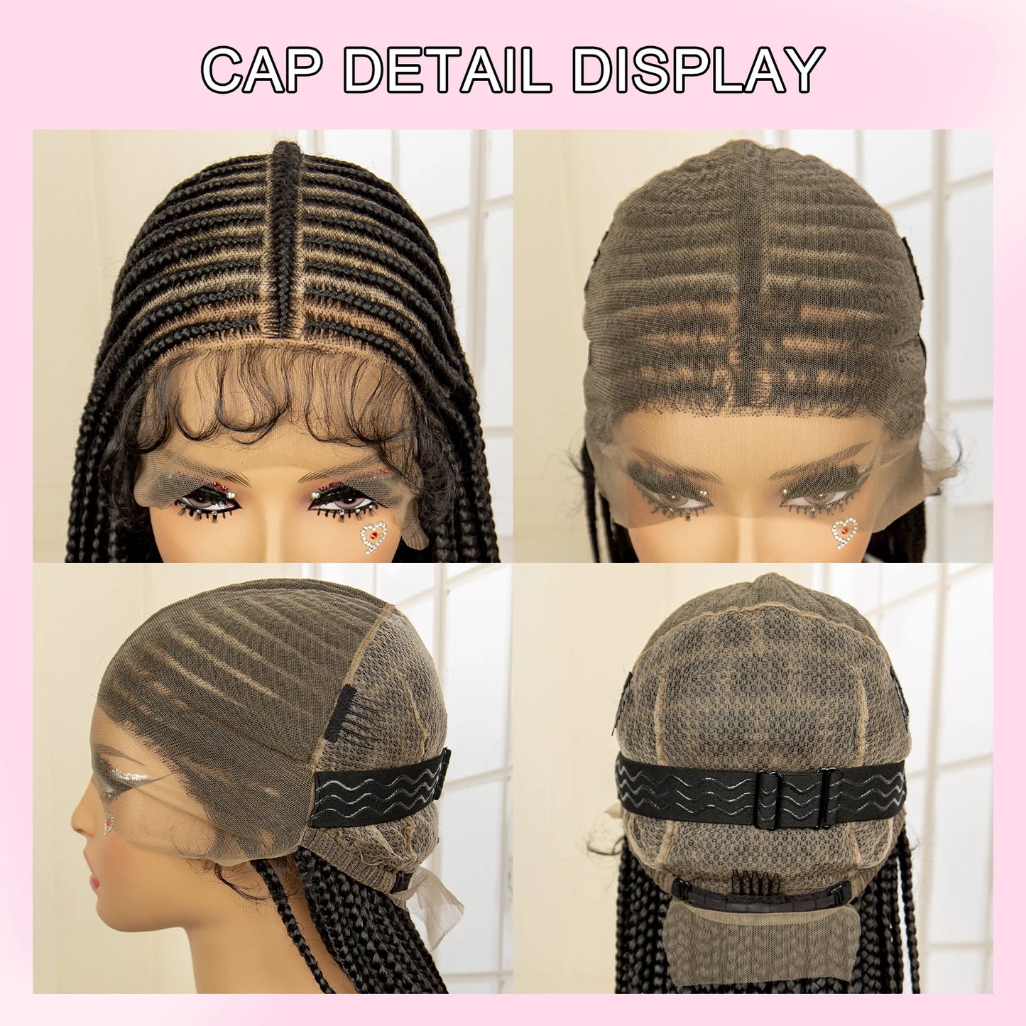 Full Lace Cornrow Box Braided Wig Loc Wig Synthetic Lace Frontal Braided Wigs with Baby Hair