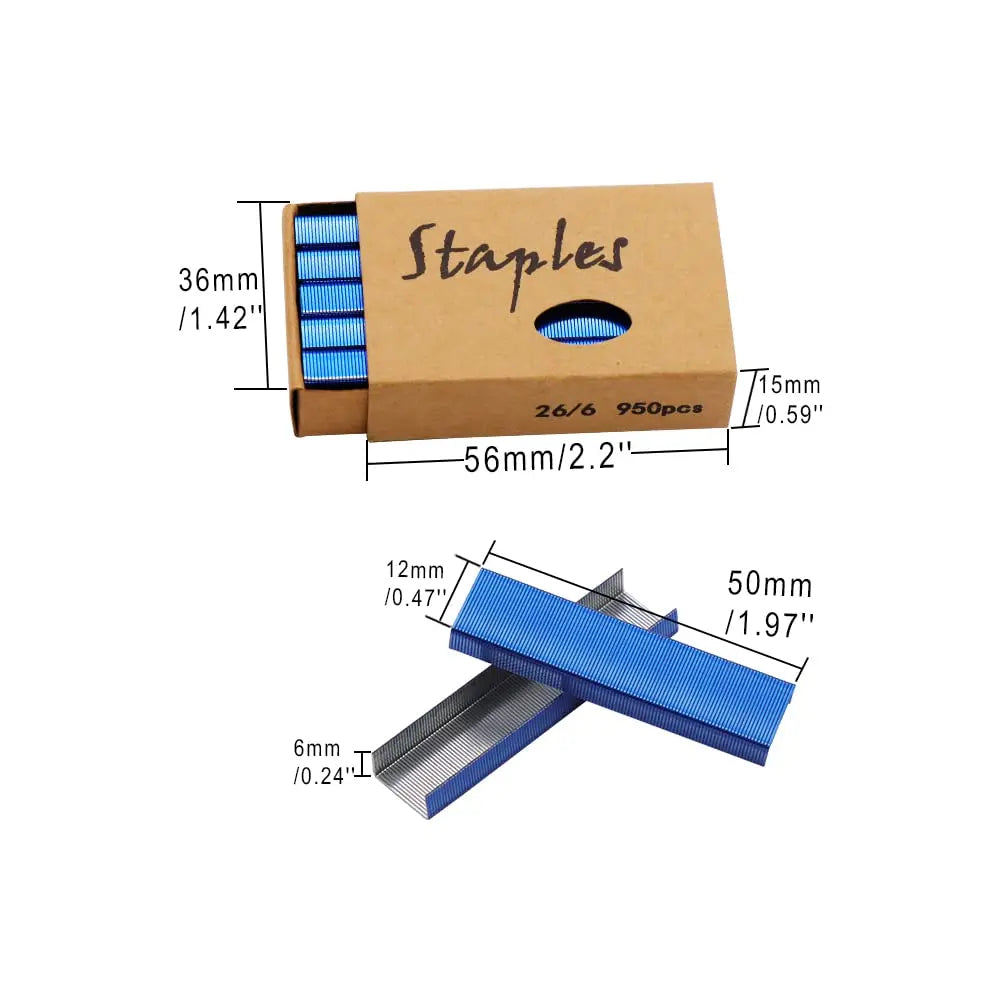 Colored Staples Standard Stapler Staples Refill 26/6 Size 950/Pack 5700 Staples for Office School Stapling Stationery Supplies