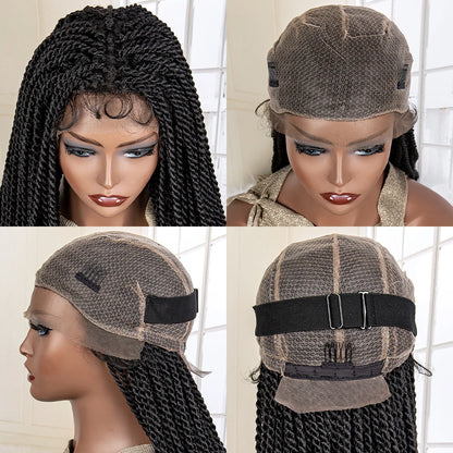 40 Inches Super Long Synthetic Full Lace Twist Box Braided Wigs Lace Frontal Wigs Knotless with Baby Hair