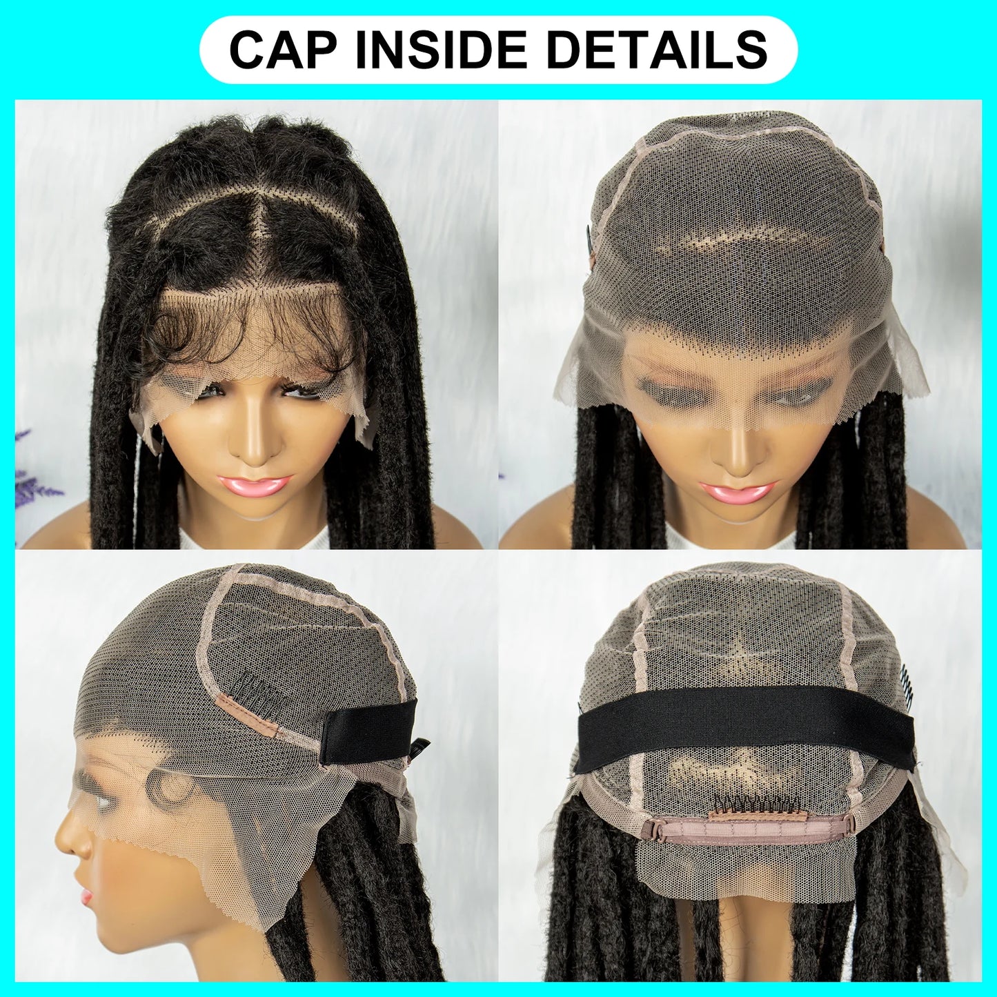 KIMA 60 inches Full Lace Braided Wigs Synthetic Lace Wigs Braided Wigs Crochet Wigs Faus Locs Braided