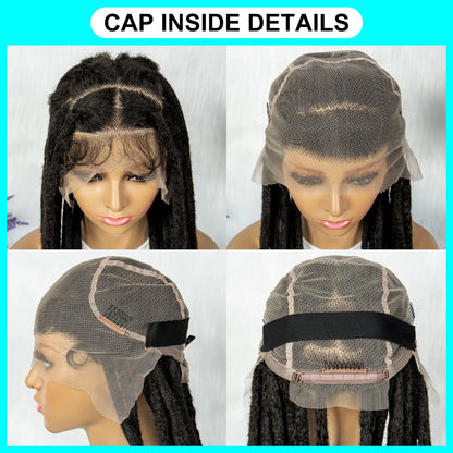 KIMA 60 inches Full Lace Braided Wigs Synthetic Lace Wigs Braided Wigs Crochet Wigs Faus Locs Braided