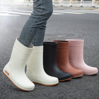 Mid Calf Rubber Boots Non Slip Shoes Kitchen