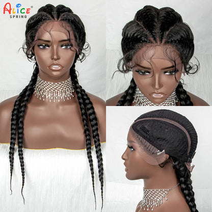 26 Inches Braided Synthetic Lace Front Wig