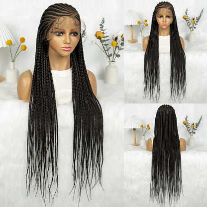 KIMA Synthetic Cornrow Box Braided Wig Full Lace Wigs Stitch Braids with Baby Hair for Black Women