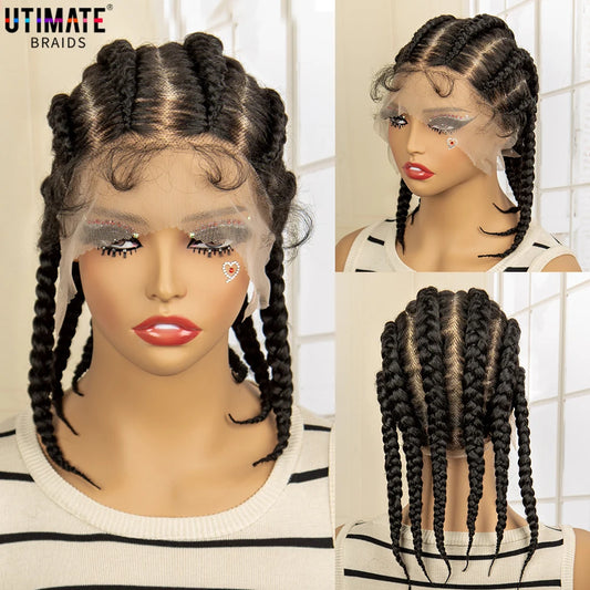 Synthetic Full Lace Cornrow Box Braids Wig 14Inches