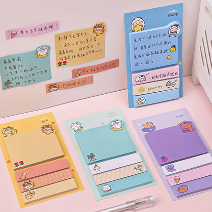 Kawaii Ins Girly Animals Index Memo Pad N Times Sticky Notes To Do List Planner Sticker Cute Stationery