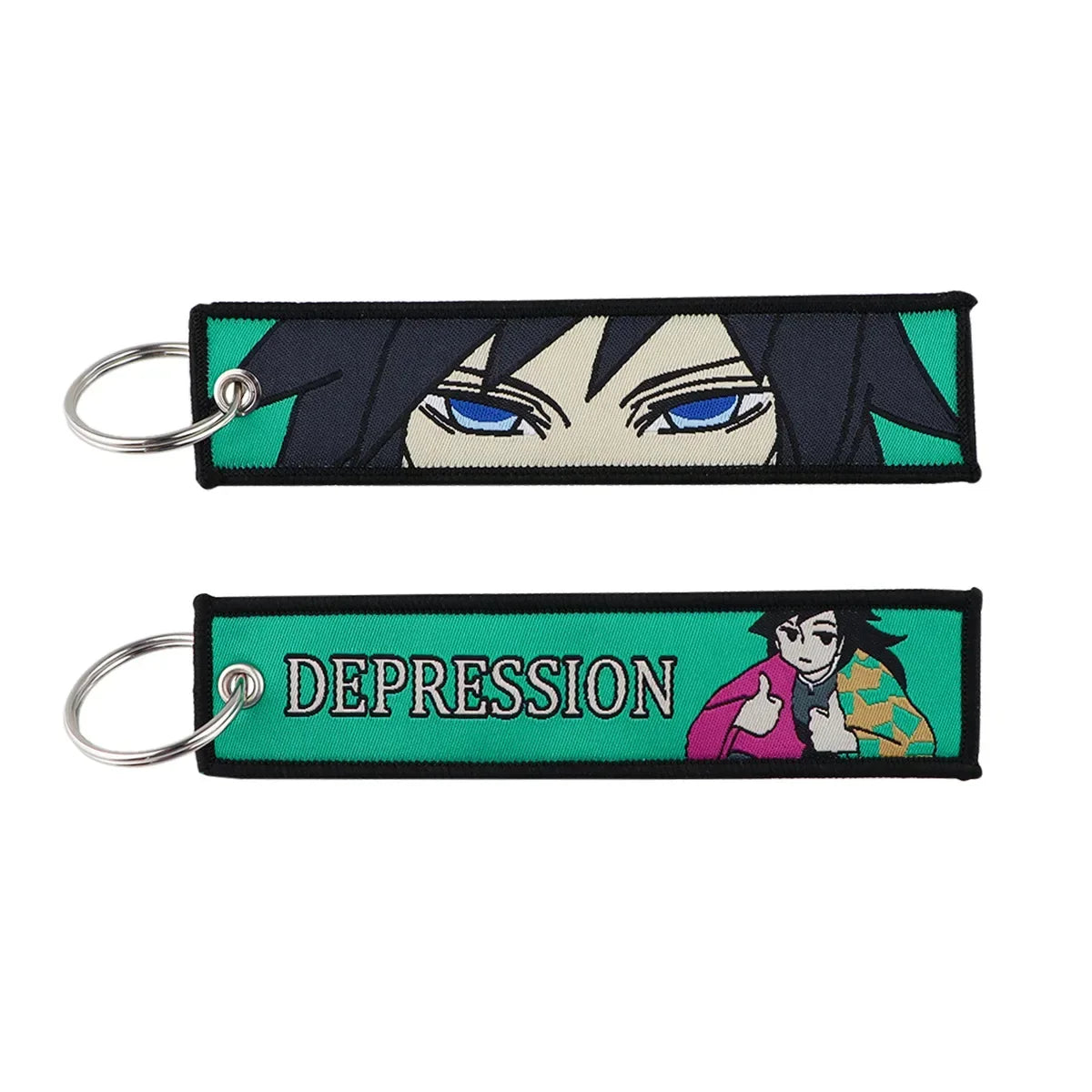 Demon Slayer Keychain Anime Figure Kamado Nezuko Kamado Tanjirou Canvas Pendant Decoration Key Ring for Man Kids Accessories