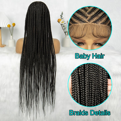 KIMA Synthetic Full Lace Wigs Cornrow Braided Wigs Box Braids 36 inches long Braiding Wigs for Black Women