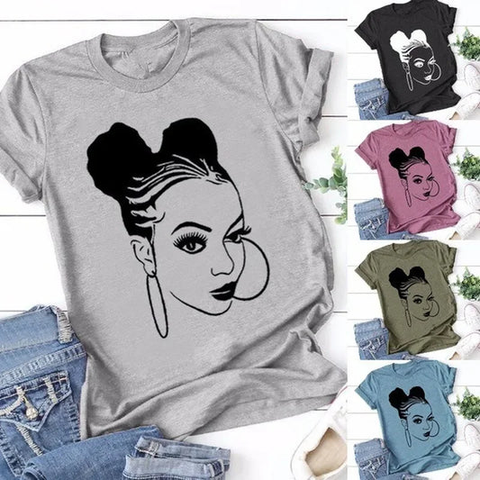 African Girl Print T Shirt