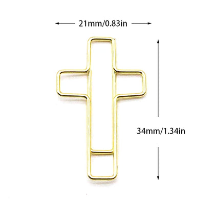 20Pcs Creative Cross Shape Paper Clips Journal Bookmarks Durable Gifts Notepad Mark Paperclip Binder Clips For Kids Students