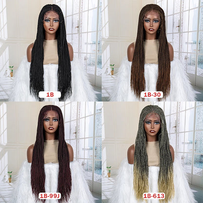 Synthetic Twist Braided Wigs 13x4 Lace Frontal Synthetic Braiding Hair for Black Women Daily Use 30 Inches Braiding Wigs