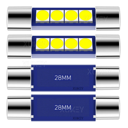 4 Pack 29 28mm LED Fuse LED Festoon Bulbs Car Interior Sun Visor Light Vanity Mirror Dome Lamp Replacement