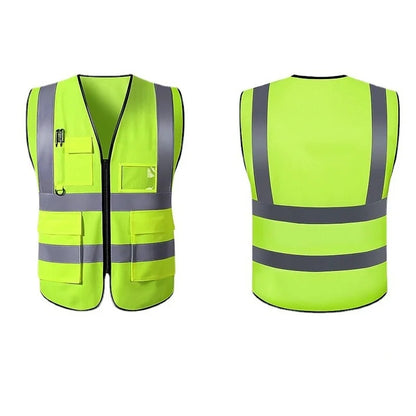 Multi-pocket Highlight Reflective Safety Vest Traffic Vest Breathable Racing Running Sports Railway Coal Miners Uniforms