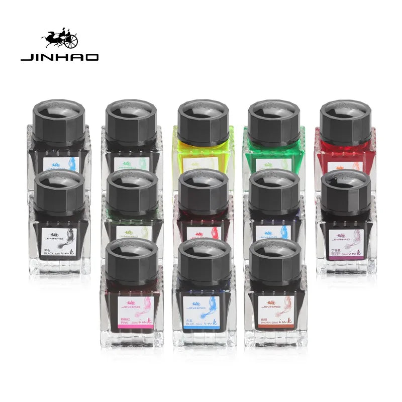 JINHAO 50ml/30ml Various Color Ink Glass Bottled Ink Fountain Pen Ink Refill Cartridge School Writing Office Supplies Stationery