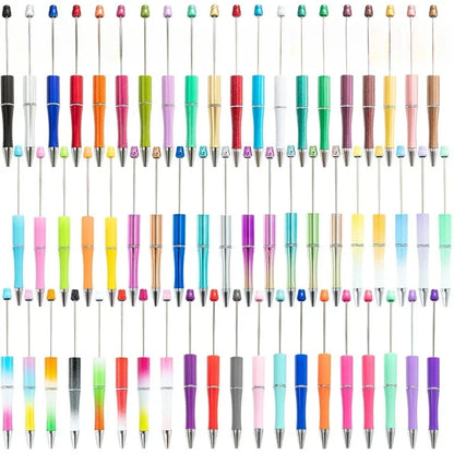 6pcs/Set Creative DIY Plastic Beaded Ballpoint Pen Printable Logo Cose Per La Scuola Pens for Writing Office Supplies