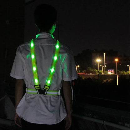 High Visibility Reflection Vest Cycling Vest Reflective Safety Belt With LED Light Night Running Cycling Walking Jogging Vests