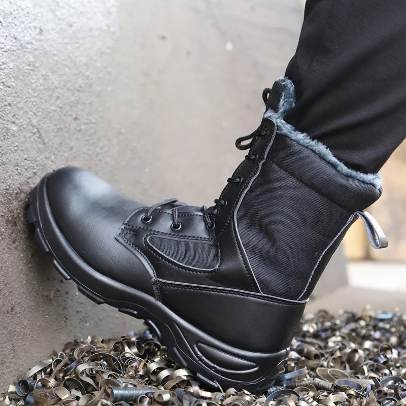 Botas de seguridad y de trabajo para hombres Zapatos de protección Botas con punta de acero