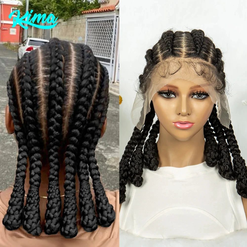 KIMA Cornrow Synthetic Full Lace Wig with Baby Hair