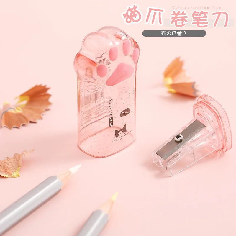 Pencil Sharpener Random Color Creative Cat Paw Kawaii Stationery Office School Supplies Korean Stationery