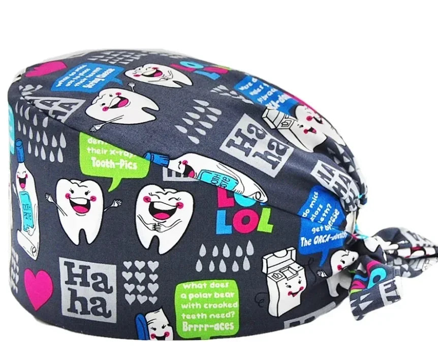 Cartoon Unisex Dentist Scrub Cap