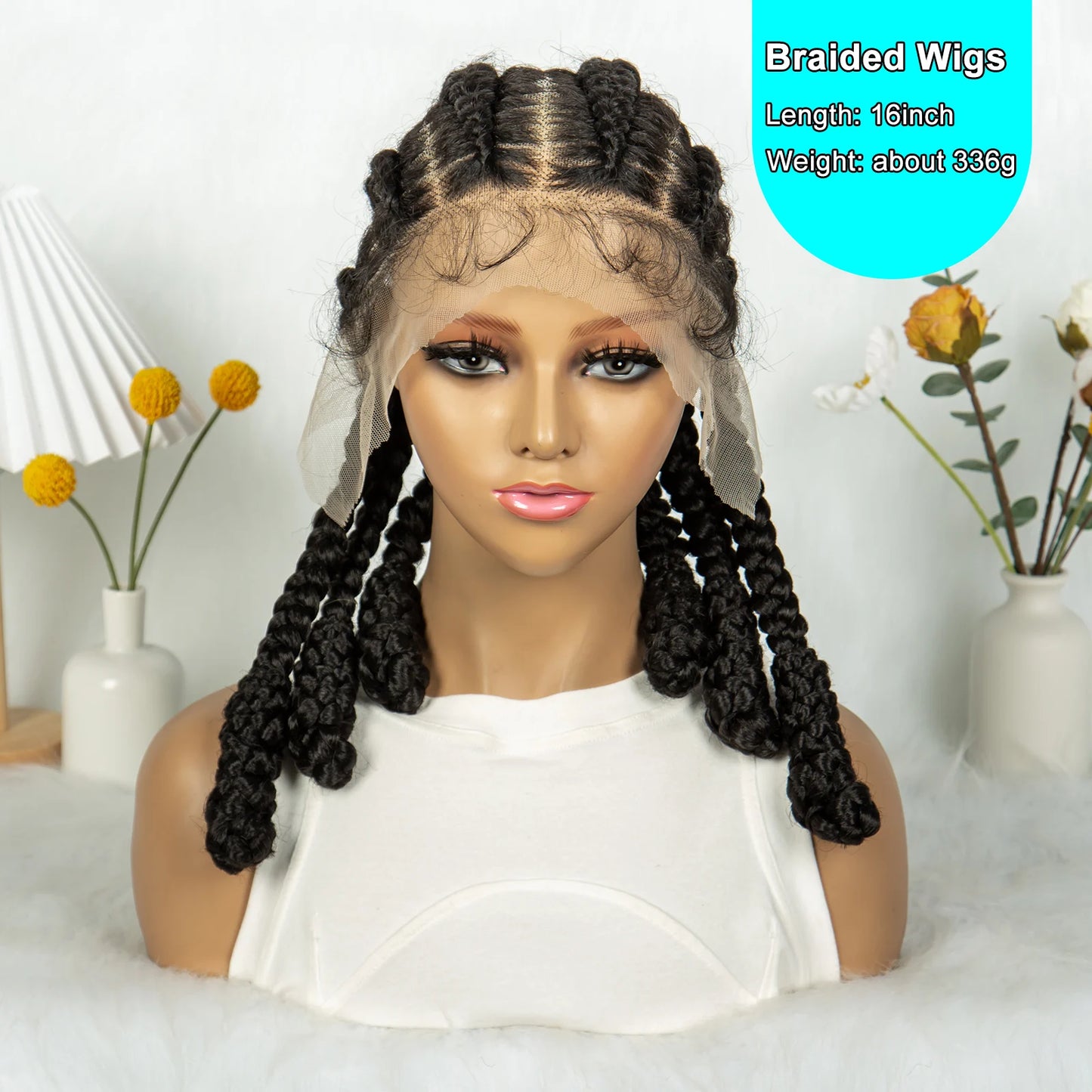 KIMA Cornrow Synthetic Full Lace Wig with Baby Hair