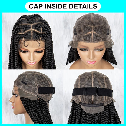 Synthetic Lace Front Wig Big Knotless Box Braids Wig 613 Blonde