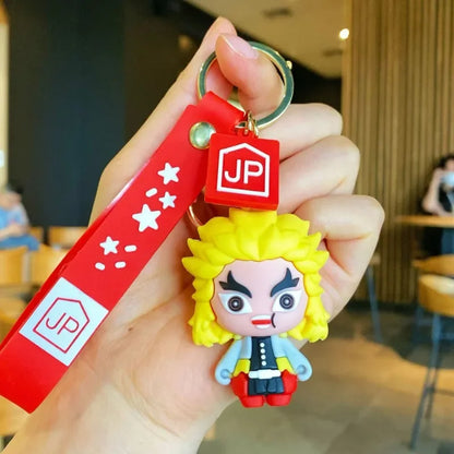 Demon Slayer Cartoon Keychain Anime Action Figures Kamado Tanjirou Nezuko Hashibira Inosuke Cartoon Doll Car Key Decoration Gift