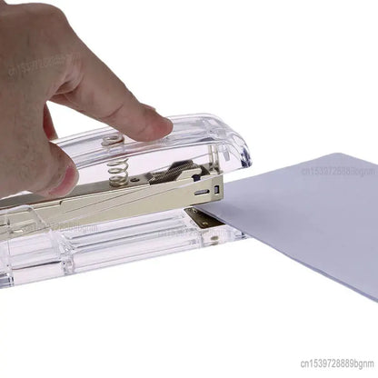 DELVTCH Transparent Stapler Fit For Metal 12# 24/6 Staples Rose Silver Color Office Accessories School Stationery Binding Supply