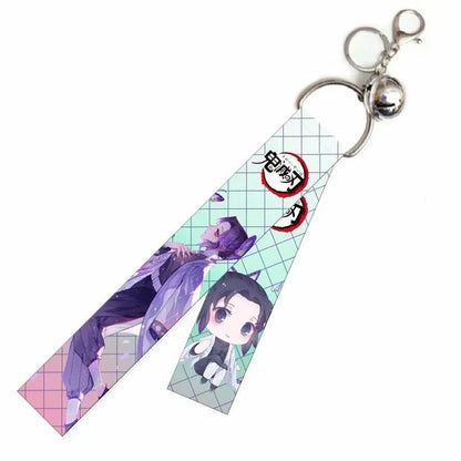 Anime Demon Slayer Kamado Tanjirou  Nezuko Cosplay Backpack hangings for students Double-sided pattern streamer key chain